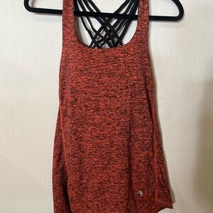 Women's Heathered Red Tank Top with Strappy Back